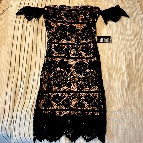black satin lace maxi dress Satin and lace corset maxi dress 44 (FR) / Black main image 1